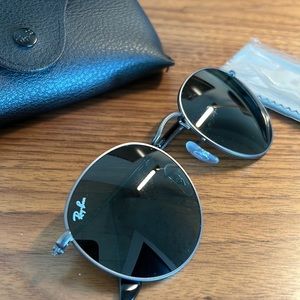 Ray-Ban | Icons 53mm Retro Sunglasses | Like-new! | Gun/Green Solid